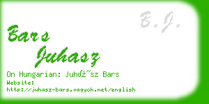 bars juhasz business card